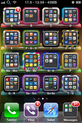 iPhone Apps sorted alphabetically in categories